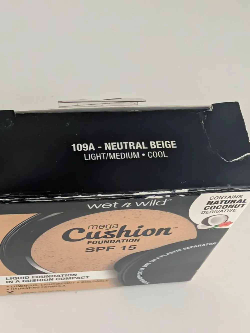 Wet N Wild Mega Cushion Liquid Foundation 109A Neutral Beige 12/2020 NOS 0.52oz